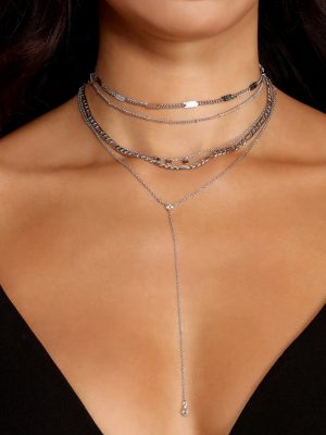 Layer It On Lariat Chain Necklace Set