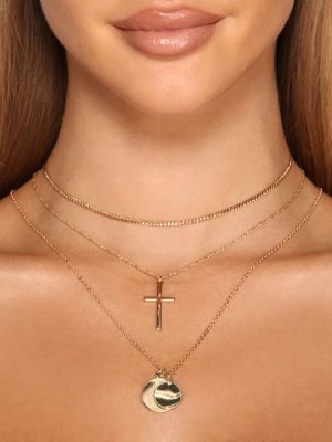 Cross Cham And Coins Necklace