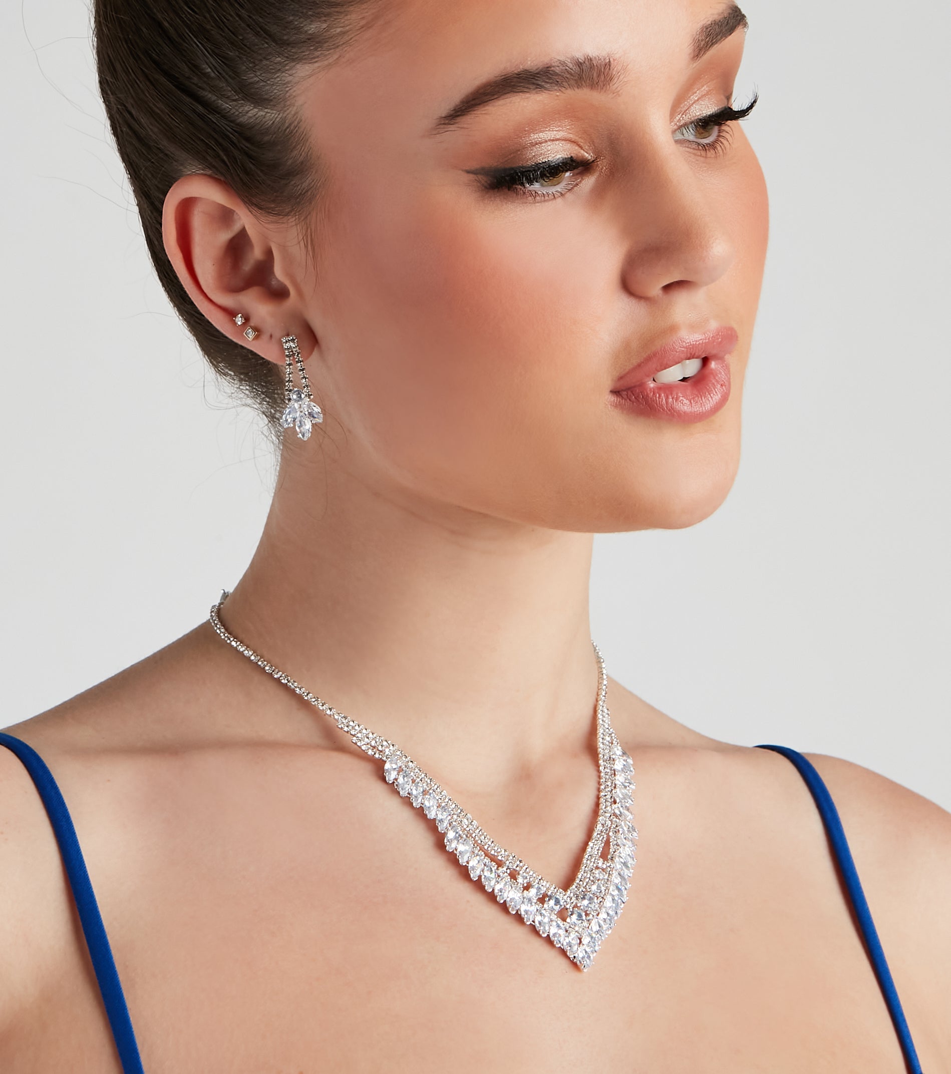 So Elegant Cubic Zirconia Necklace And Earrings Set - Image 2