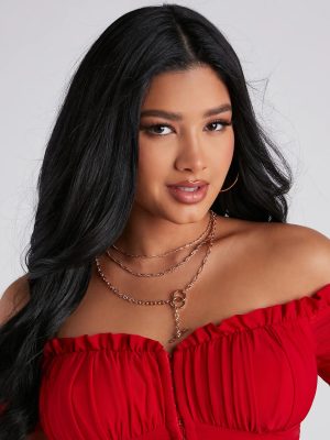 Chic Layered Chain-Link Choker And Collar Necklace