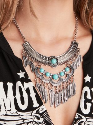 Dreamy Bohemian Vibes Turquoise Statement Necklace
