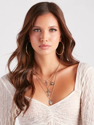 Eternally Chic Layered Cross Necklace