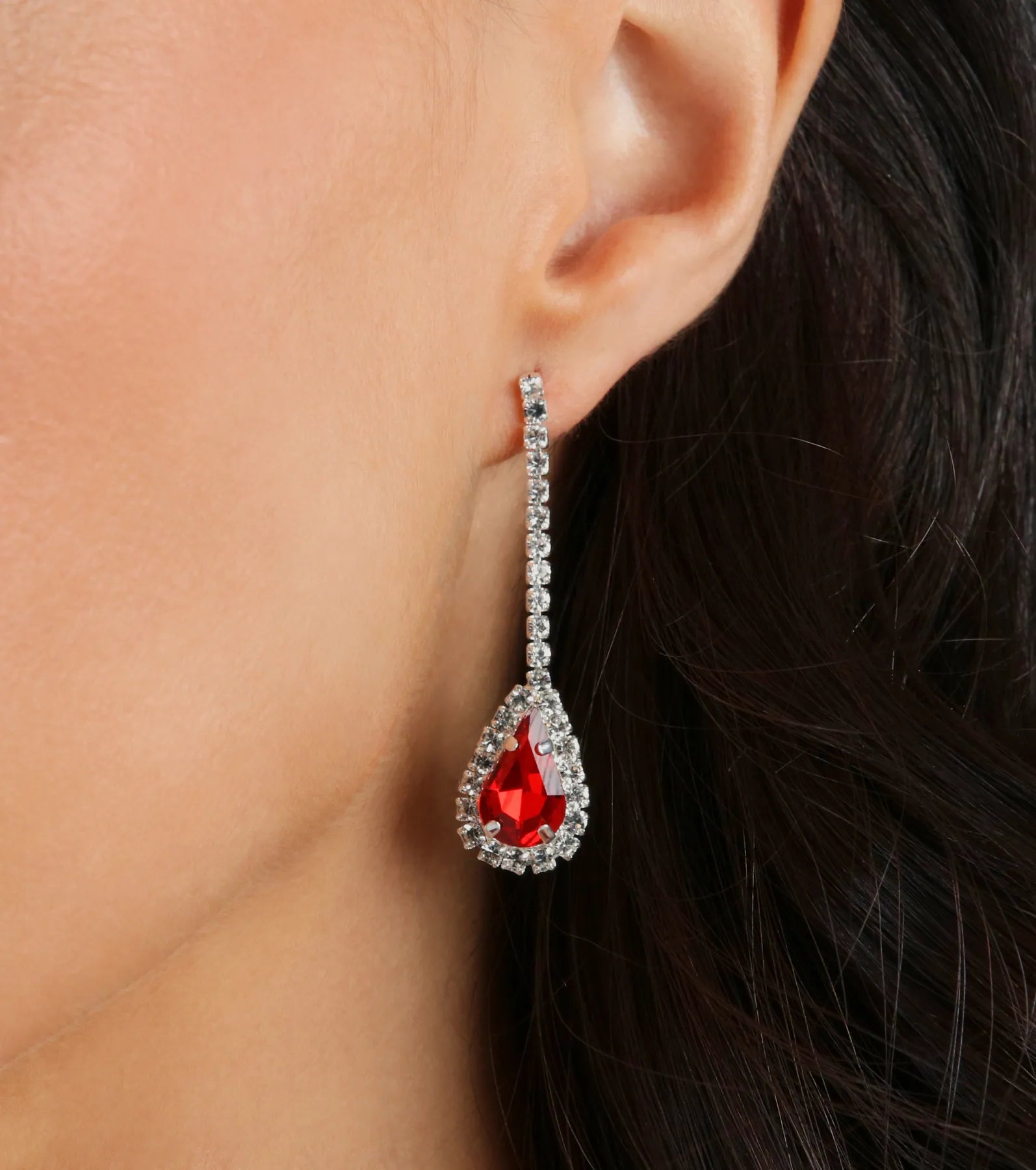 Gorgeous Glamour Gemstone Necklace And Earrings Set - Image 2