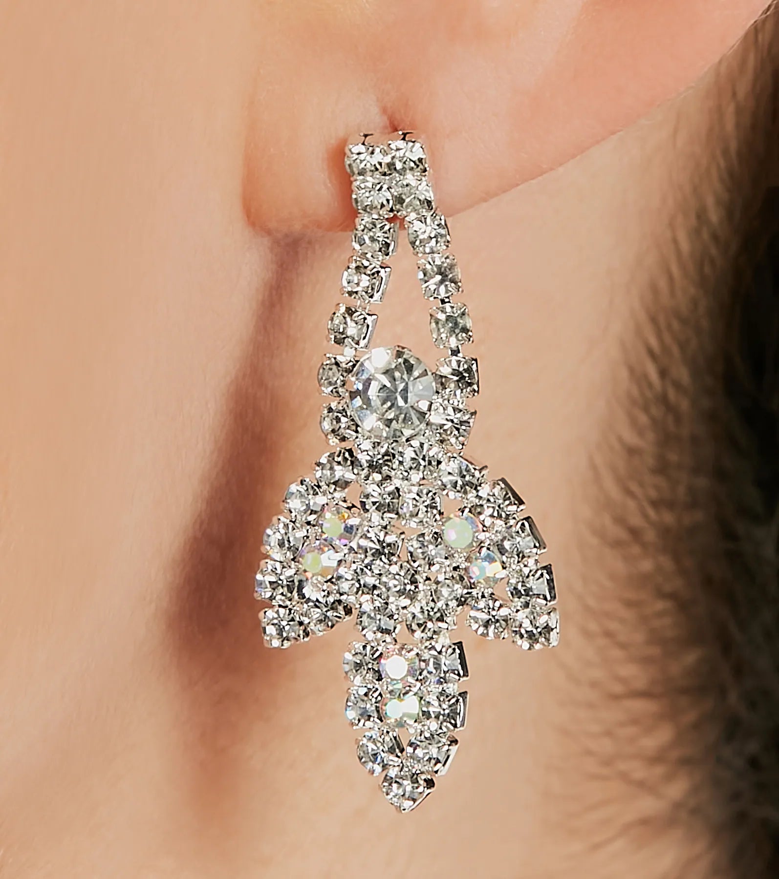 Elegant Sparkle Rhinestone Necklace And Earrings Set - Image 2