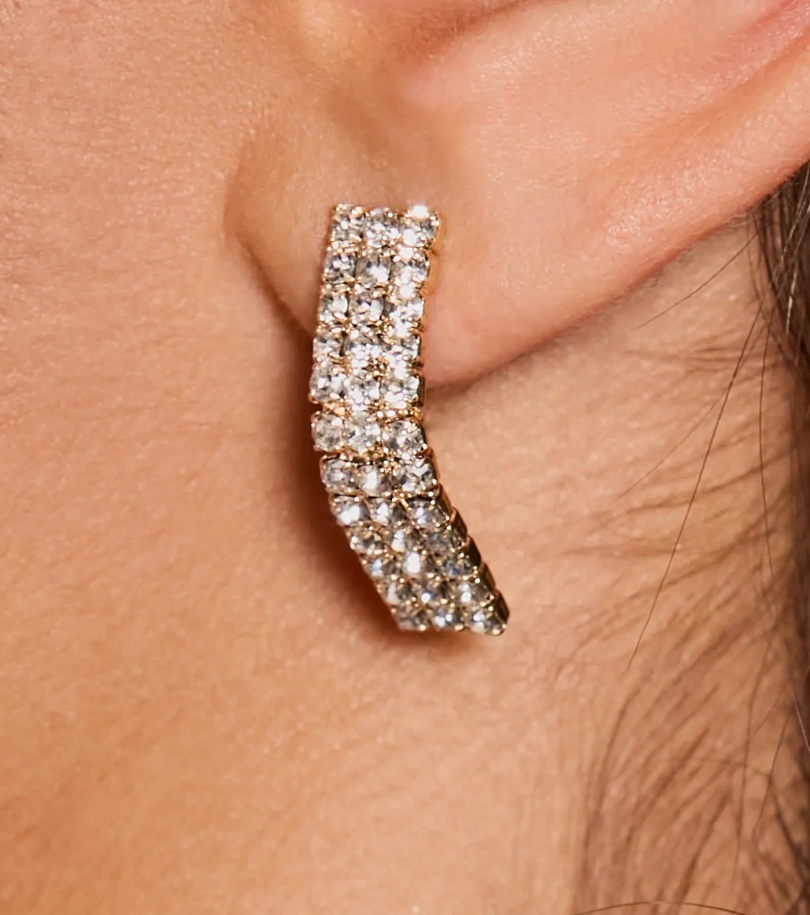 Luxurious Rhinestone Choker Necklace And Earrings Set - Image 2