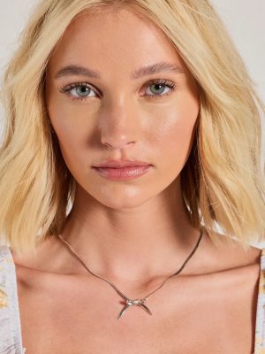 Just As Sweet Dainty Bow Choker Necklace