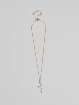 Made You Rattle Rhinestone Snake Charm Necklace