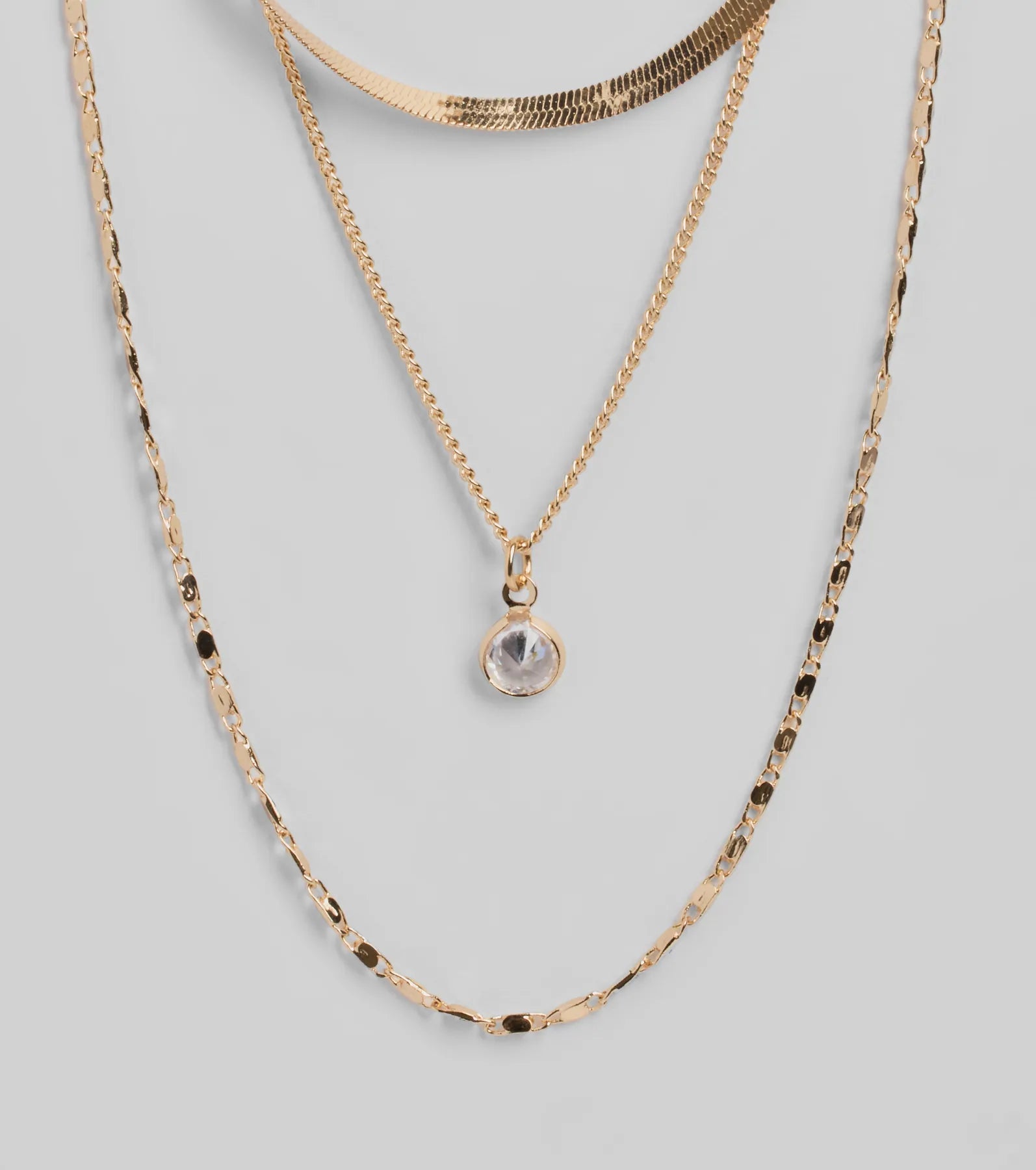 Covetable Layered Rhinestone Charm Necklace Set - Image 2