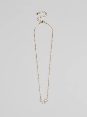 Darling Rhinestone Bow Necklace