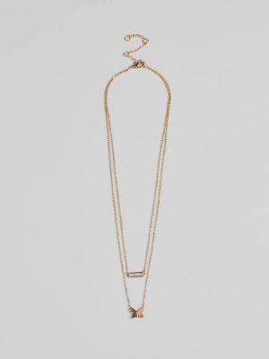 Dainty Sparkle Cubic Zirconia Layered Charm Necklace