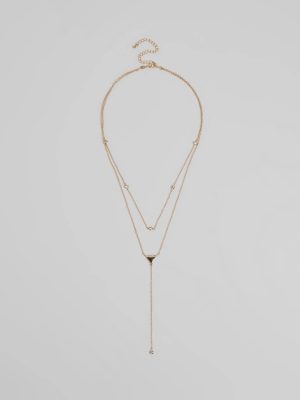Highly Favored Triangle Rhinestone Lariat Necklace