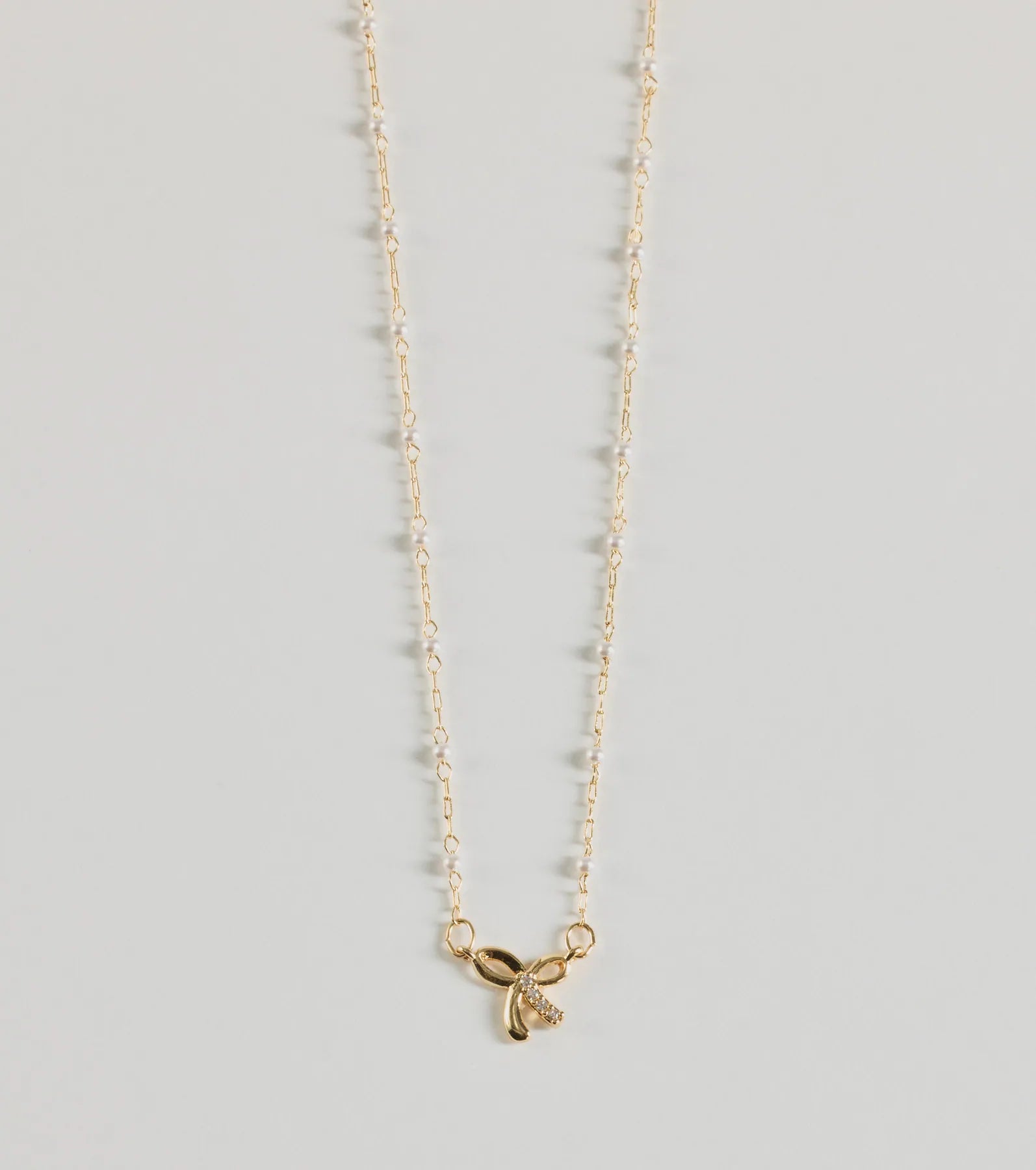 Memorable Glam Dainty Bow Charm Necklace - Image 2