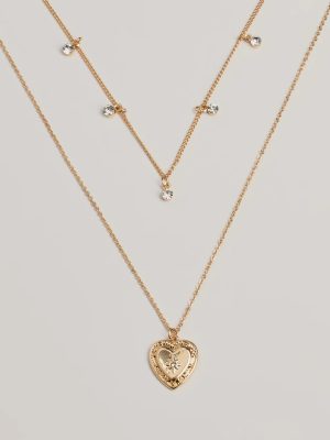 Fall In Love Heart Pendant Layered Necklace