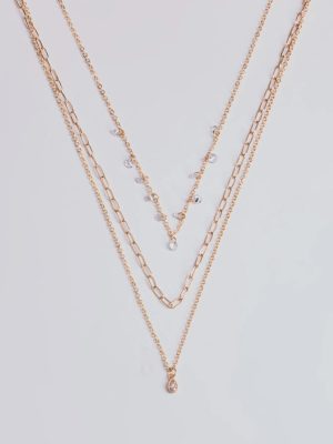 Glitzy Glimmer Layered Charm Necklace Set