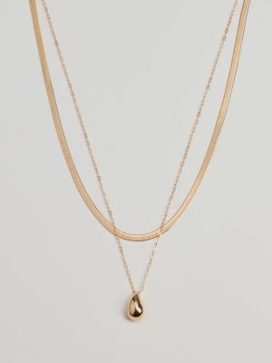 Luxe Layered Teardrop Charm Necklace