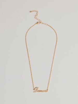 Demure Script Dainty Chain Necklace