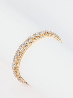 Glam Glimmer Rhinestone Memory Wire Bracelet