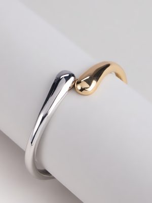 Double Take Two Toned Cuff Bracelet