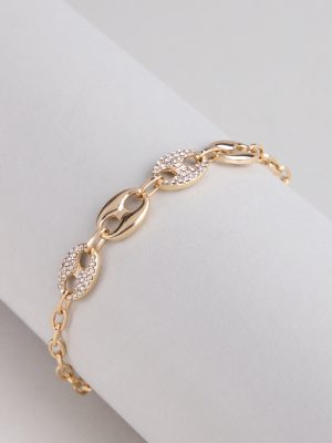 Shimmer Link Rhinestone Chain Bracelet