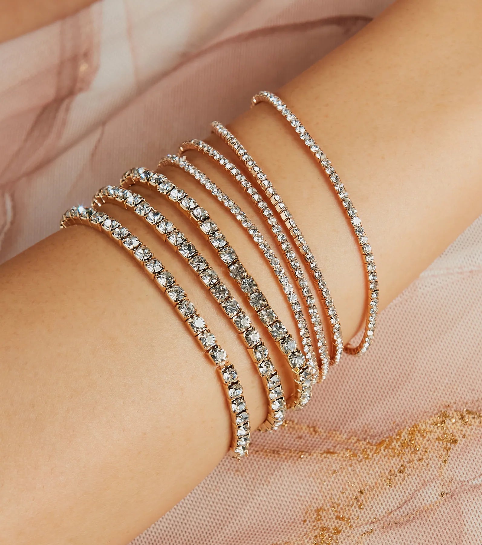 Perfect Shine Rhinestone Stretch Bracelet Set - Image 2