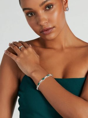 Glistening Glamour Gemstone And Rhinestone Bracelet