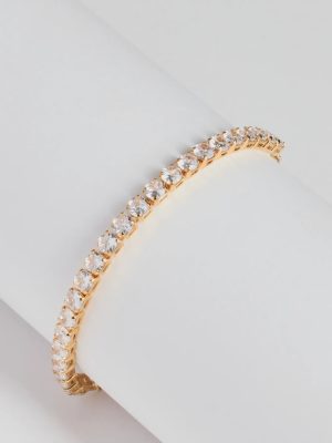 Luxe Glimmer Rhinestone Pull-Clasp Tennis Bracelet