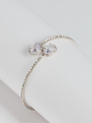 Radiating Glam Rhinestone Memory Wire Bracelet