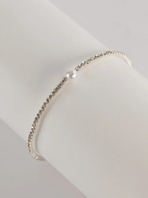 Elevated Posh Faux Pearl Rhinestone Bracelet