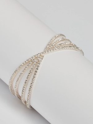Encircled Glam Memory Wire Rhinestone Bracelet