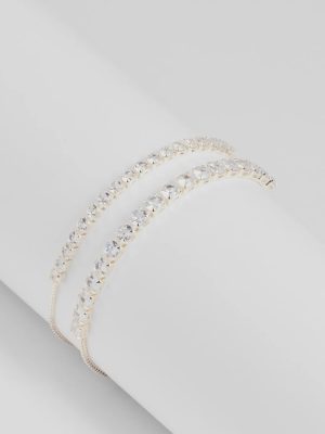 Sleek Sophistication Rhinestone Tennis Bracelet Two-Pack