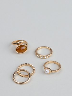 Stacked And Stunning Five Pack Ring Set