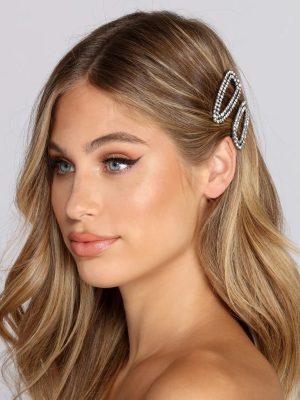 Glam And Glitz Rhinestone Hair Barrettes