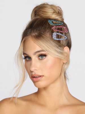 Shine Is On Your Side Rhinestone Teardrop Barrettes