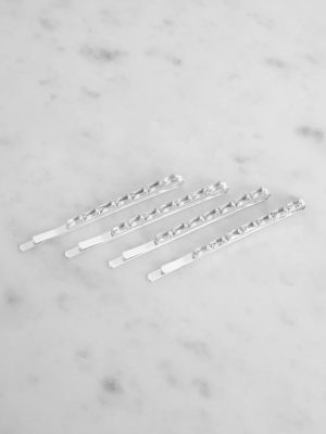 Baguette Rhinestone Bobby Pin 4 Pack