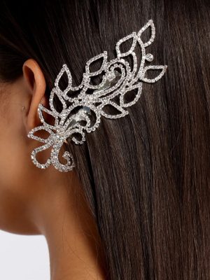 Rhinestone Leaf Hair Pin