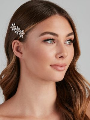 Floral Glam Rhinestone Barrette
