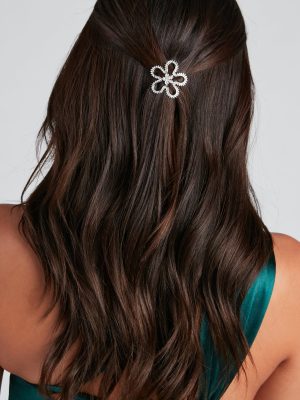 Dainty Rhinestone Flower Hair Pin