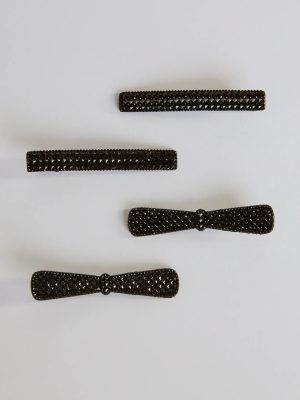 Chic Glam Rhinestone Studded Hair Barrette Set