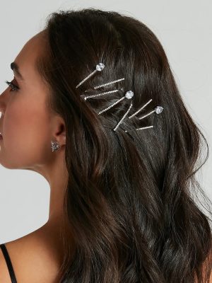 Glamour Expression Rhinestone Hair Pin Set