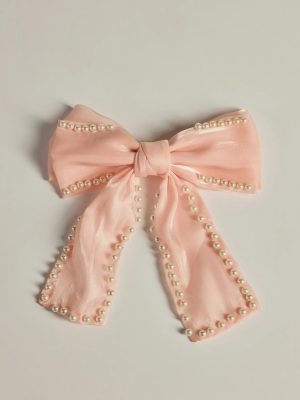 Feeling So Charmed Faux Pearl Chiffon Hair Bow