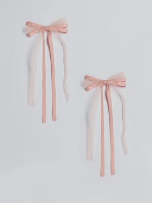 Blushing Beauty Two Pack Lace Ribbon Bows