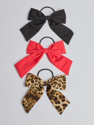 Bow Hair Tie Three Piece Set