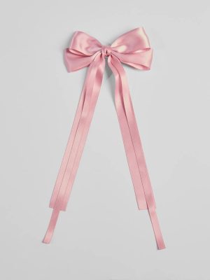 Sleek Sophistication Satin Long Hair Bow