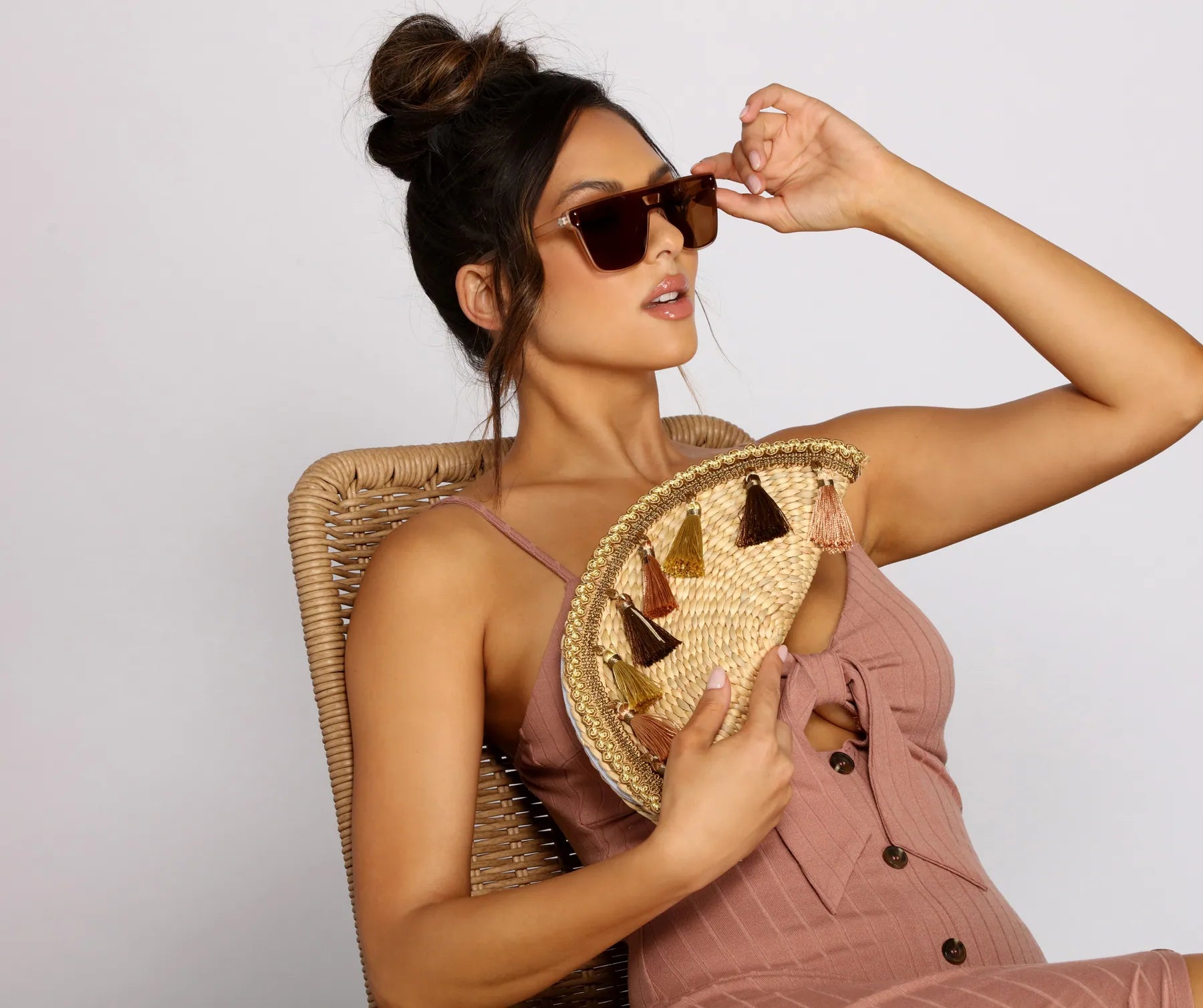 Stylishly Studded Flat-Top Sunglasses - Image 3