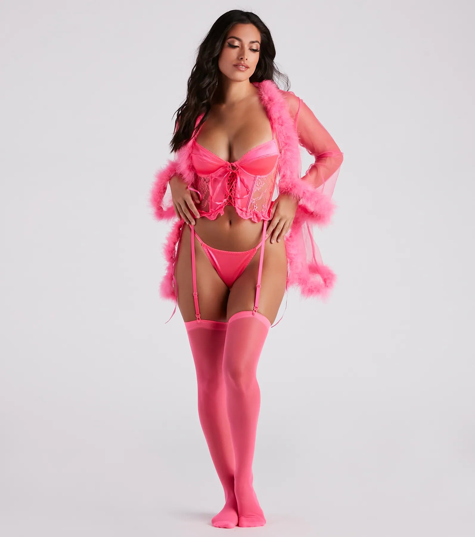 Fire 'N' Desire Bustier Garter Lingerie Set - Image 4