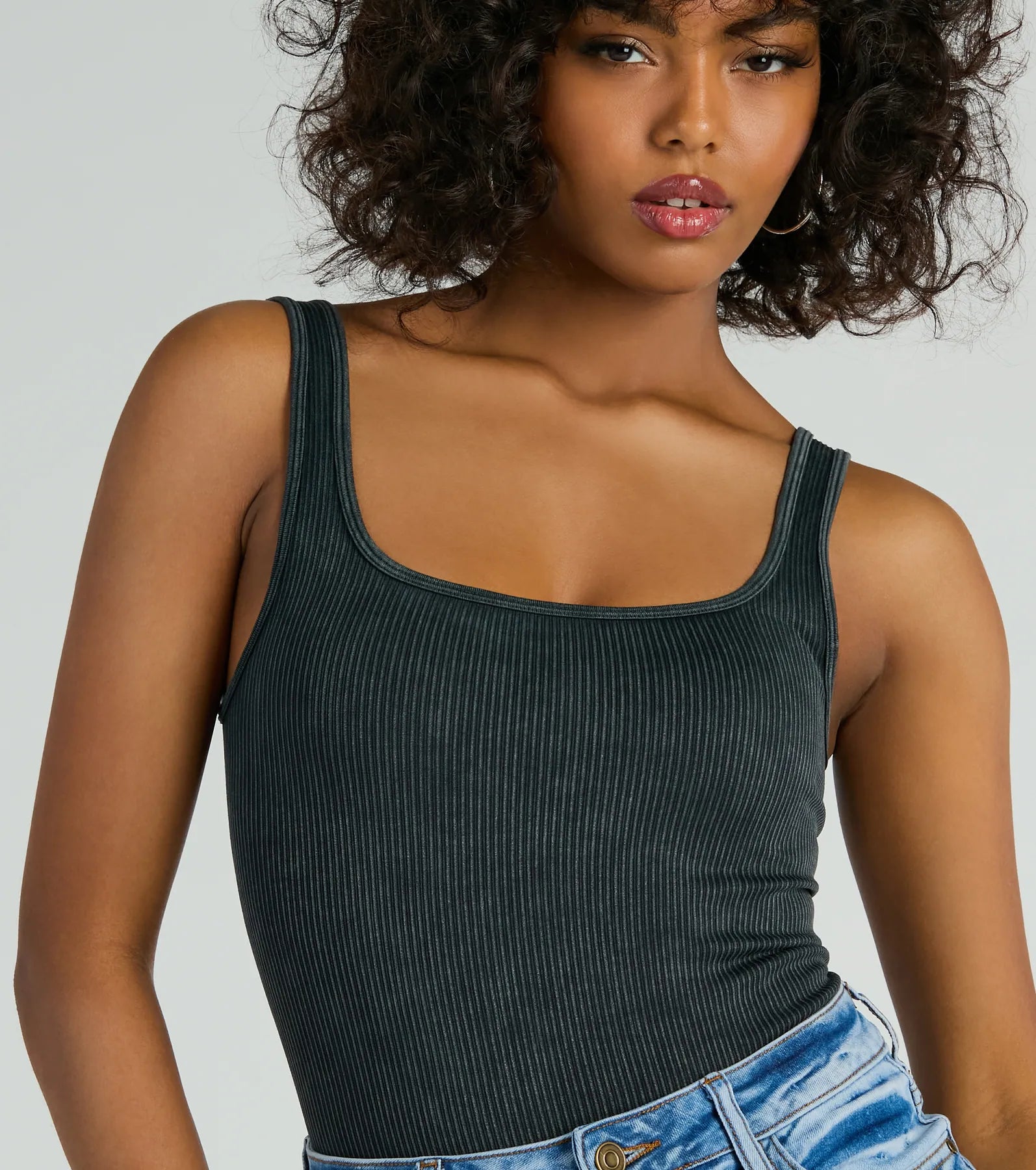 Simply Effortless Square Neck Rib Knit Bodysuit - Image 3