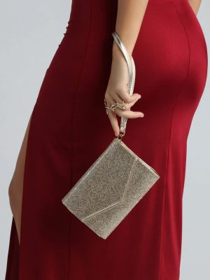 Bling On The Glamour Rhinestone Metallic Clutch