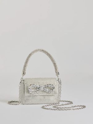 Glittering Aesthetic Rhinestone Bow Mini Purse