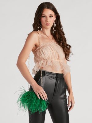 Demure Diva Marabou Ring Clutch