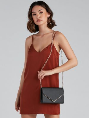 Class Act Faux Leather Envelope Crossbody Bag